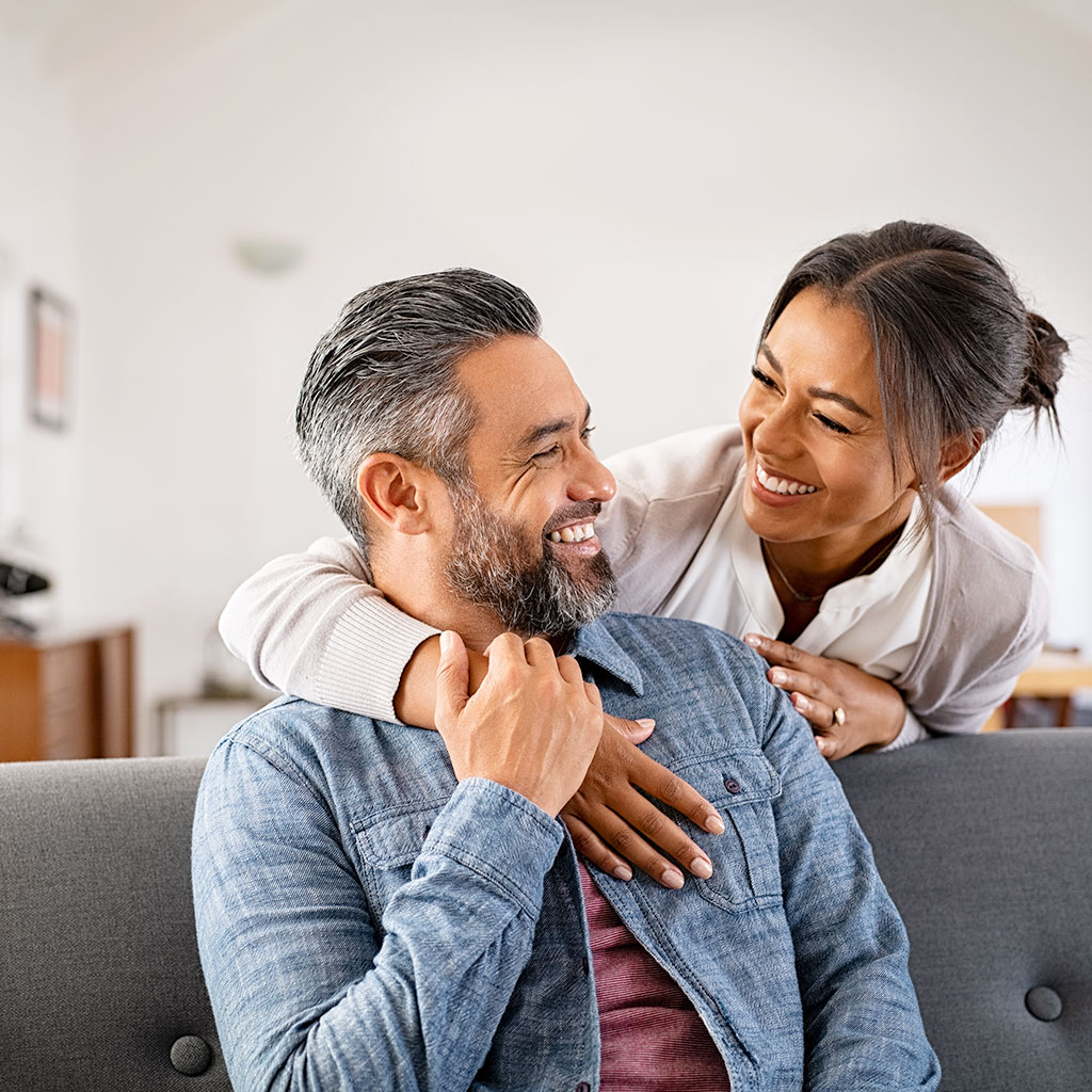 Couple in living room