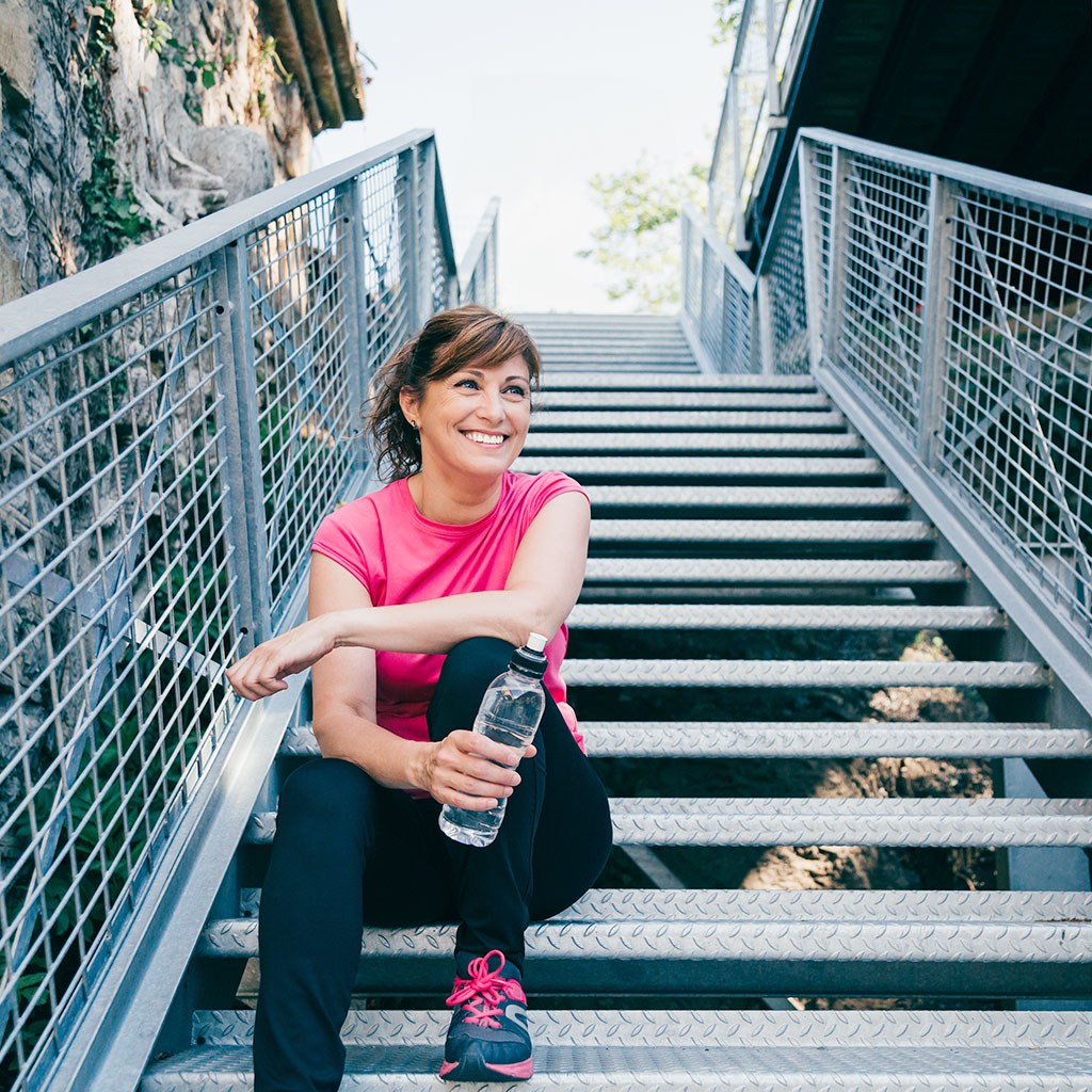 Woman Sitting on stairs