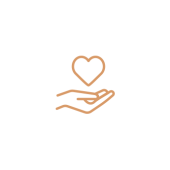 Hand with heart icon